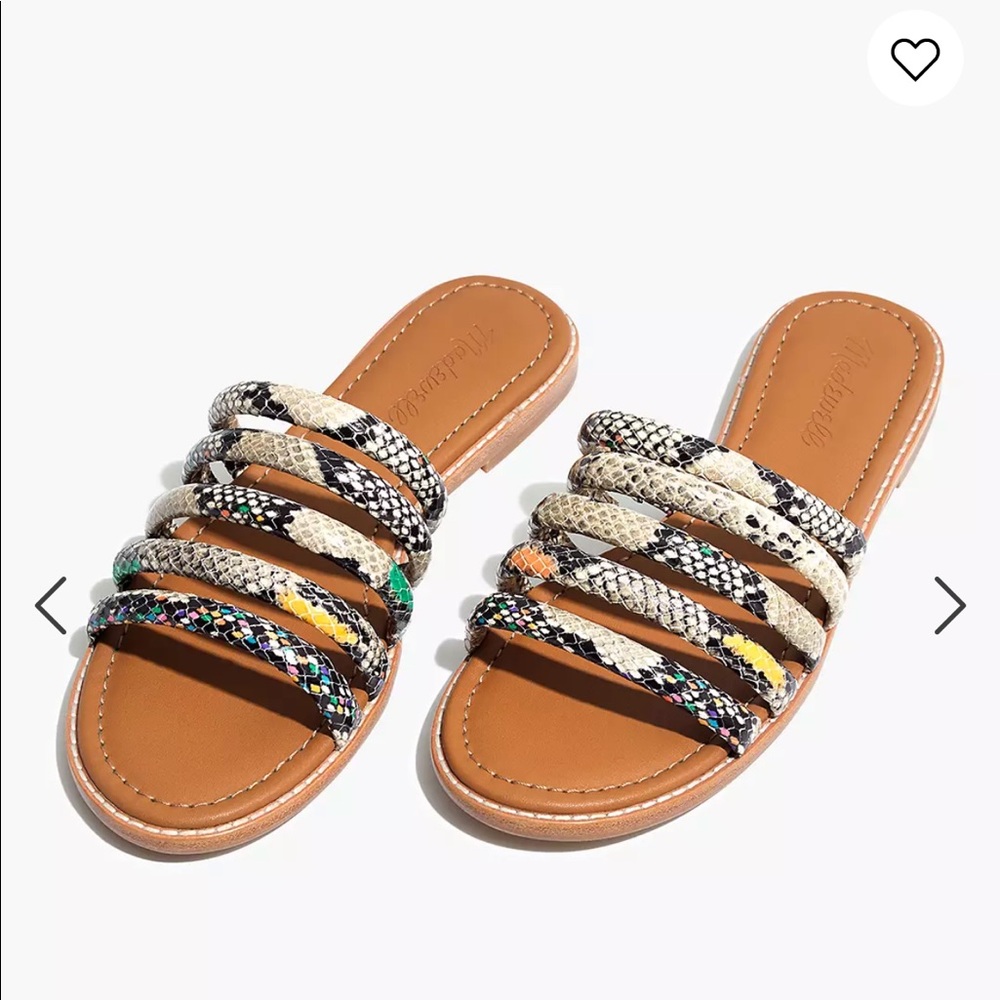 The Addie Slide Sandal in Stamped Snake